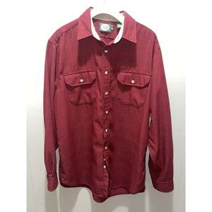 Cabela's Flannel Striped Heavy Outdoor Ptarmigan Hunting Red Shirt Men’s Sz Lg T